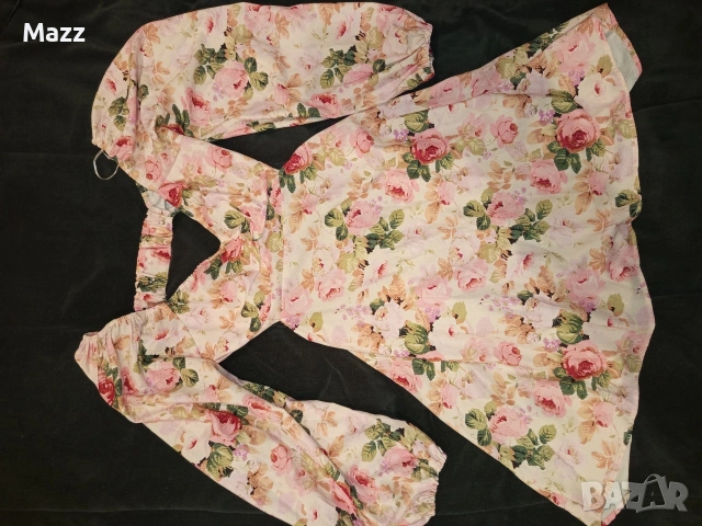 Бяла рокля с розови цветя, снимка 2 - Рокли - 54291355