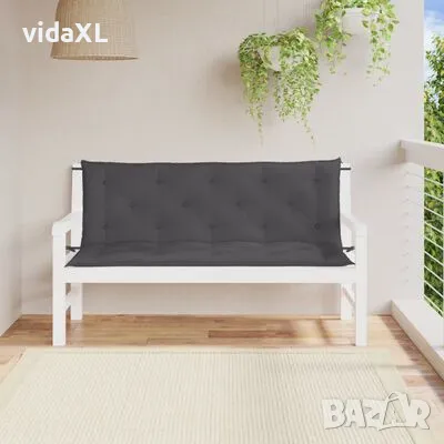 vidaXL Възглавница за градинска пейка антрацит 150x(50+50)x7см оксфорд(SKU:315016), снимка 4 - Градински мебели, декорация  - 48663541