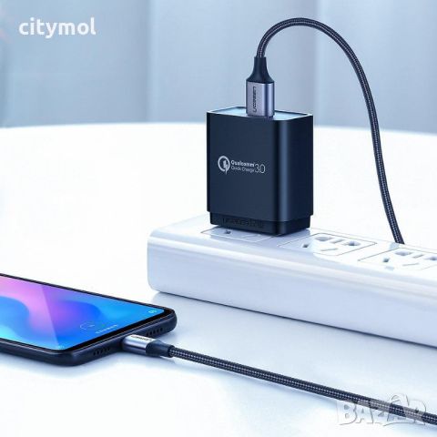 Кабел Ugreen USB to USB Type-C Quick Charge 3.0 3A 0.5m Gray, снимка 3 - USB кабели - 46288909