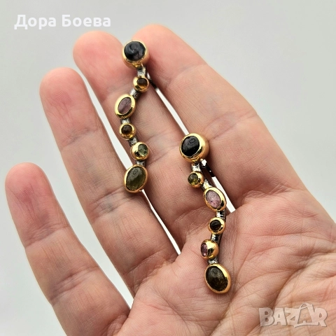 Сребърни обеци: "Фрея", снимка 5 - Обеци - 52712275