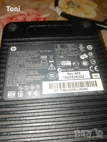 захранващ адаптер за лаптоп HP HSTNN-LA12 230W зарядно hp, снимка 2 - Части за лаптопи - 54155474