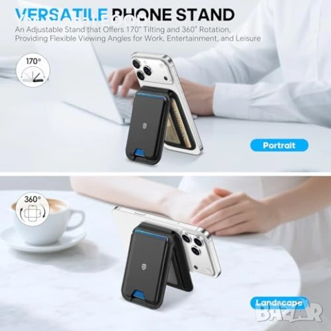 SHIELDON MagSafe кожен портфейл RFID черен, снимка 4 - Портфейли, портмонета - 53616334