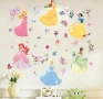 6 принцеси птички цветя самозалепващ стикер лепенка за стена мебел прозорец детска стая детски, снимка 1