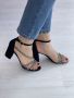 Грациозни дамски сандали с ток и бляскави елементи, снимка 1 - Дамски елегантни обувки - 45253510