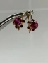 Руски златни обеци със синтетични рубини, снимка 3