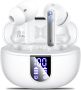 Безжични слушалки Bluetooth 5.3, 42 часа възпроизвеждане LED дисплей IP7 водоустойчиви, бели;черни, снимка 1 - Безжични слушалки - 45402478