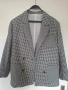 Стилно дамско сако с пепит десен (черно-бяло), снимка 2