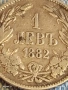 Сребърна монета 1 лев 1882г. Княжество България Княз Александър първи за КОЛЕКЦИЯ 40860, снимка 3