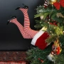 Декорация за коледна елха подвижни крака на дядо коледа или елф жена, снимка 2