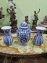 Уникален комплект антикварни колекционерски холандски порцеланови вази Delft , снимка 2