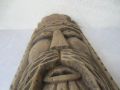 Маска, глава от дърво, пано, дърворезба, славянин,  фигура 30+ см., снимка 2