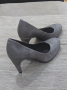 Елегантни дамски обувки с ток Ecco, нови, 36 номер, естествена кожа, сиви