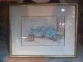 Картина, пастел, 'Пирея', подписана, датирана, снимка 8