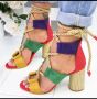 Дамски сандали на ток, снимка 1 - Дамски обувки на ток - 45437615