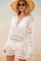Дамска плажна рокля в бяло с дълъг ръкав, снимка 8