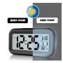 Настолен LED дигитален часовник с термометър аларма постоянно светещ в тъмното на батериии, снимка 5
