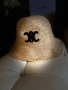 Шапка Селин*Celine Triomphe Raffia bucket hat original, снимка 10