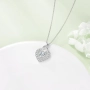 Ново Сребърно колие 925 със сърце и Moissanite камък подарък жена бижу, снимка 2