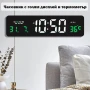 Модерен дигитален настолен часовник с термометър и голям дисплей офис електронен температура дата, снимка 1