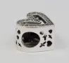 Сребърен елемент PANDORA 925 Sparkling Freehand Heart Charm , снимка 2