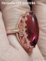 Сребърен пръстен 925 с розава позлата 14 карата, снимка 1 - Пръстени - 45775276