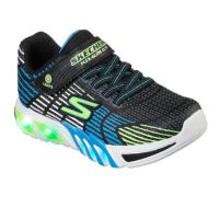 Skechers - Спортни обувки Flex-Glow Elite с LED светлини, Лайм, Син, Черен, 28.5 EU, снимка 1 - Детски маратонки - 45335016