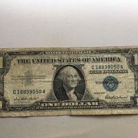 1 долар 1957 САЩ - Сребърен сертификат - Син печат, снимка 1 - Нумизматика и бонистика - 45101279