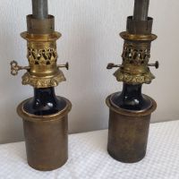 Комплект френски старинни месингови лампи 19ти век, снимка 1 - Антикварни и старинни предмети - 45254757