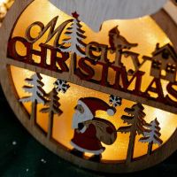Коледна светеща фигурка Дядо Коледа. Изработена от дърво с лазерно изрязани 3D мотиви. Вградените то, снимка 6 - Декорация за дома - 45782326