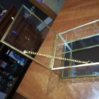 стъклена кутия с златен обков 13х13х6см 0404240912, снимка 10 - Антикварни и старинни предмети - 45108368