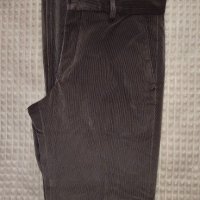 Елегантен мъжки панталон от тъмнокафяво кадифе - номер 46, снимка 1 - Панталони - 45267084