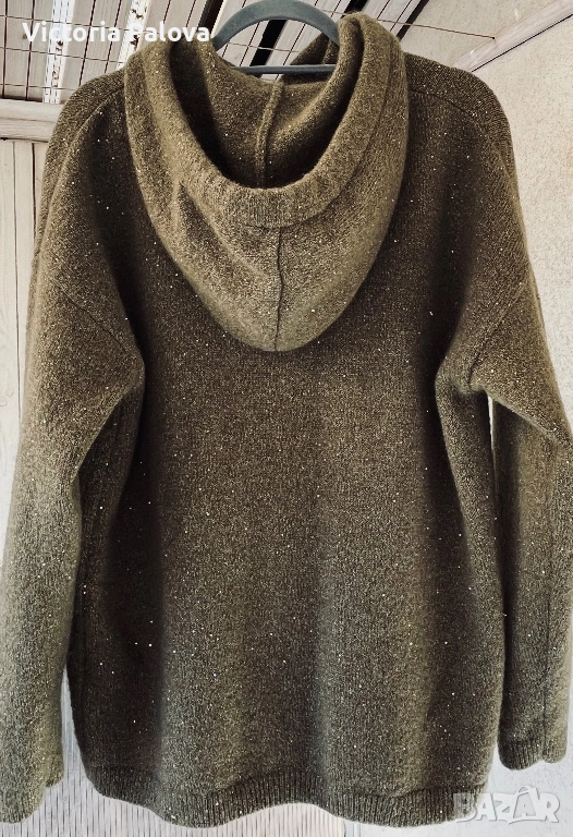 MAISON 123 PARIS луксозен пухкав пуловер с качулка XL , снимка 1