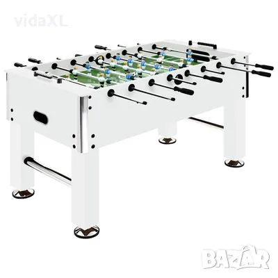 vidaXL Футболна маса джаги, стомана, 60 кг, 140x74,5x87,5 см, бяла(SKU:92501), снимка 1