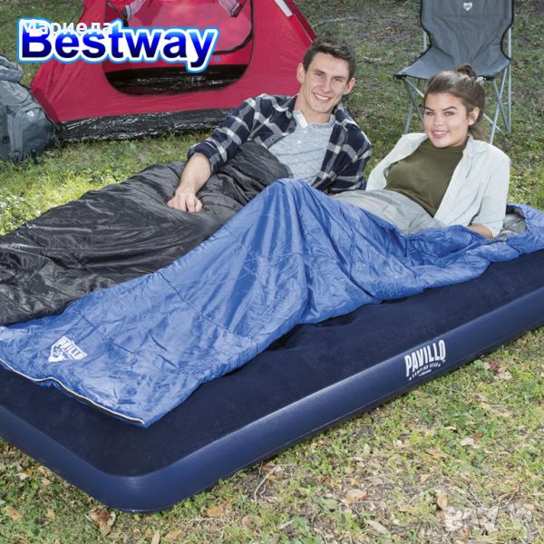 Надуваем двоен матрак 191 x 137 x 22 см. BESTWAY 67002 +помпа подарък, снимка 1