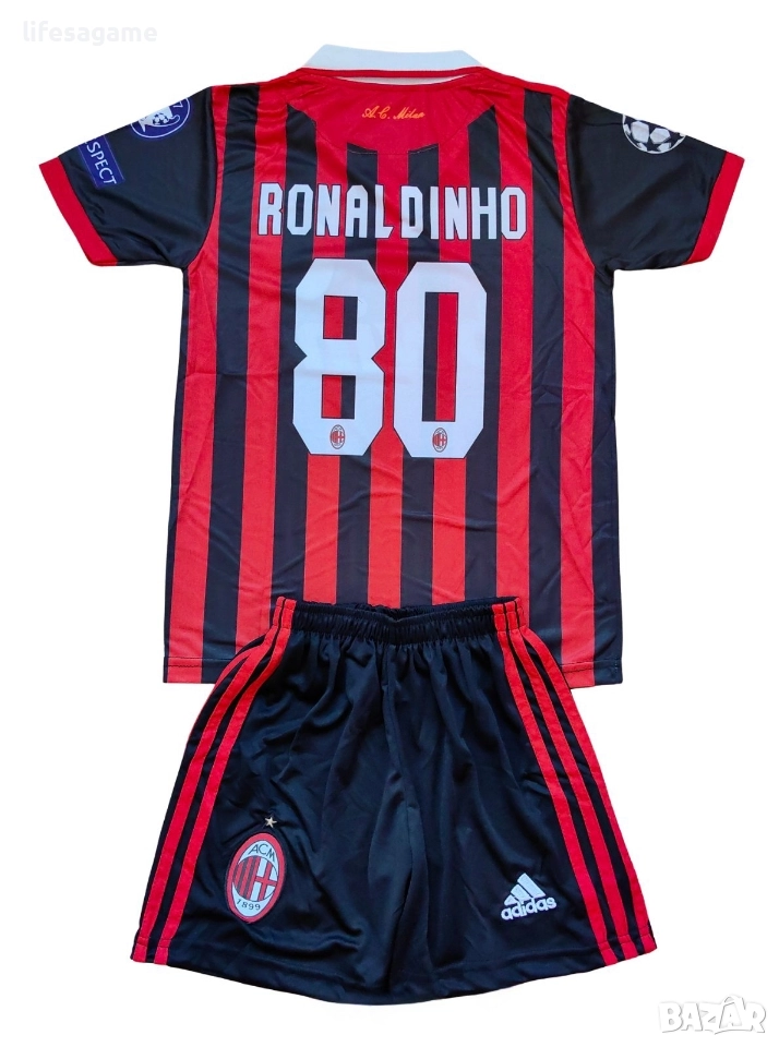 Ретро ! Детско - юношески футболен екип Милан Роналдиньо AC Milan Ronaldinho , снимка 1