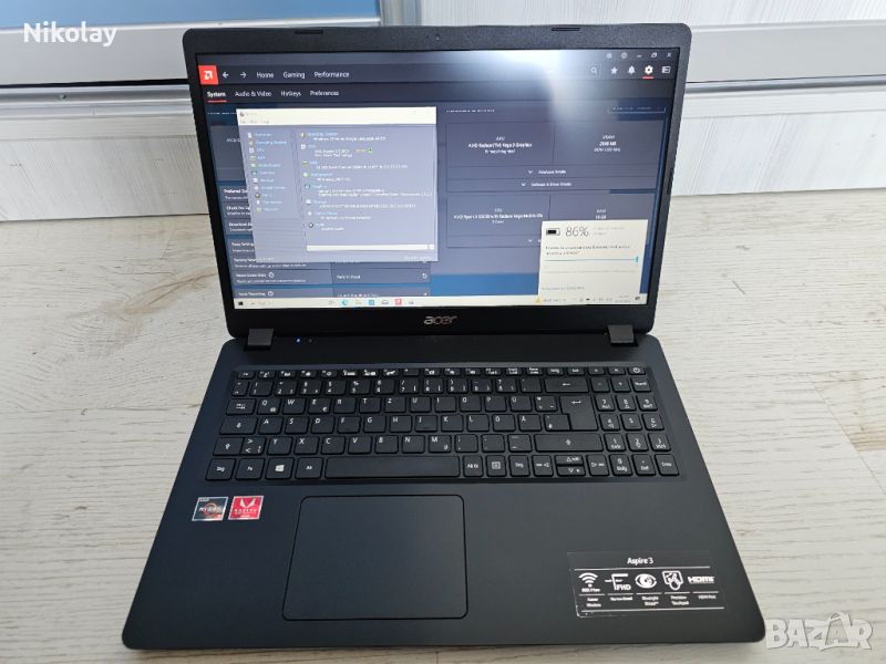 Acer Aspire 3 Ryzen 3 3200U, AMD Radeon Vega, 16GB DDR4, SSD 512GB, снимка 1