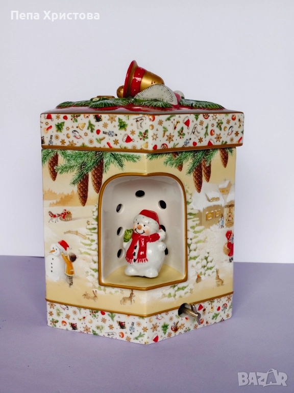 Коледен свещник с музикална кутия  от Villeroy & Boch, снимка 1