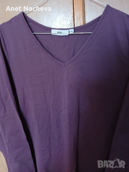 Дамска блуза с дълъг ръкав тъмно лилава, снимка 1
