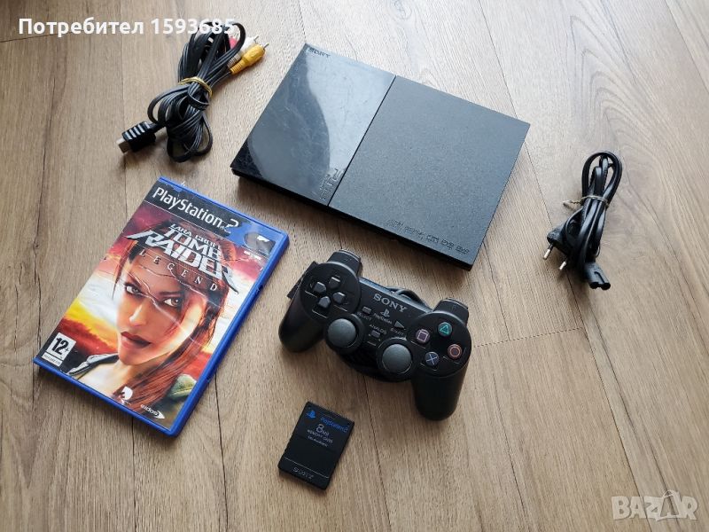 Playstation 2 Slim SCPH 9002 - Пълен комплект (Tomb Rider Legend), снимка 1