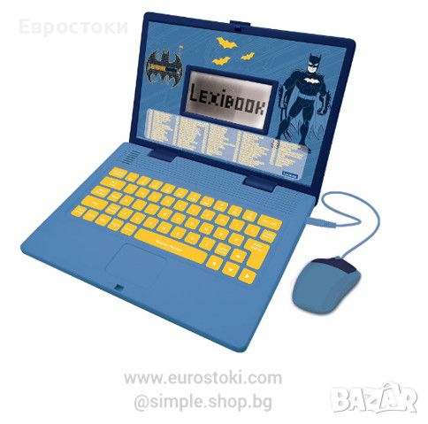 Детски лаптоп Lexibook Batman, образователен двуезичен лаптоп Батман, френски + английски, 124 дейно, снимка 1
