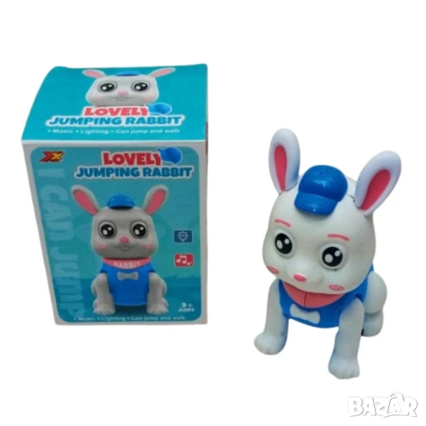 Интерактивна Играчка скачащо и светещо зайче , звукови ефекти, снимка 1