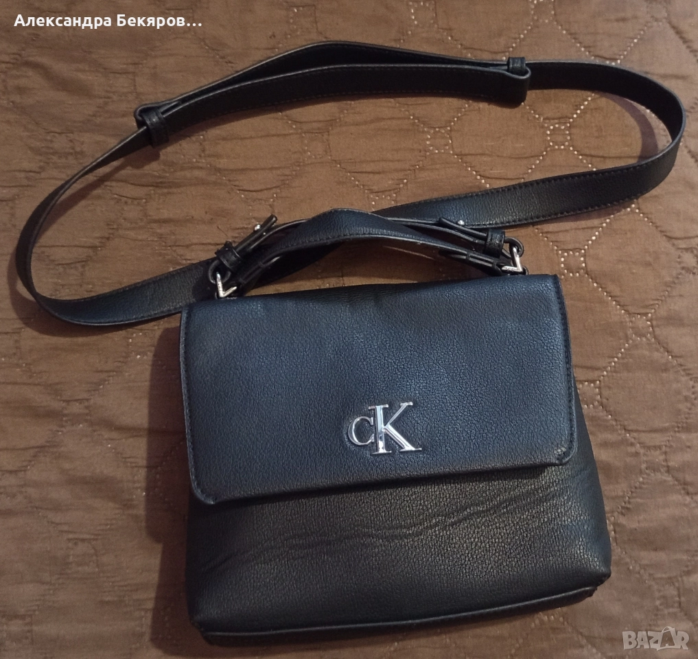 Дамска чанта Calvin Klein Jeans minimal monogram top handle 22 , снимка 1
