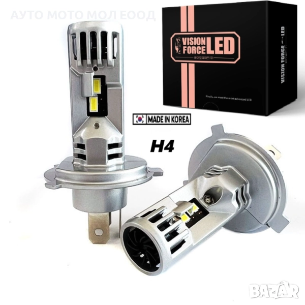 LED 30W Мини Диодни крушки H4, 12V, Canbus - 30% повече светлина., снимка 1