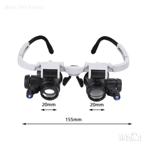  Бижутерски лупа с LED светлина , лента за глава, снимка 1