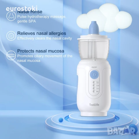Feellife nasal rinse air flow 11 Електрически назален иригатор за деца и възрастни, снимка 3 - Други - 51253481