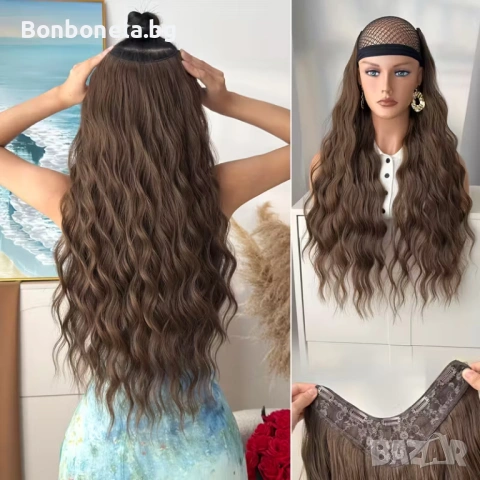 Екстеншън с клипс / треса / треса с клипси / клипс / Удължение за Коса, снимка 3 - Аксесоари за коса - 53034460