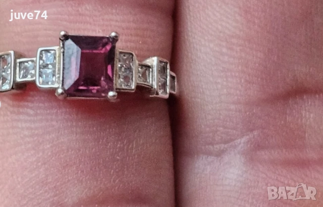 СРЕБЪРЕН ПРЪСТЕН С ШПИНЕЛ (БИРМА), снимка 5 - Пръстени - 53863205