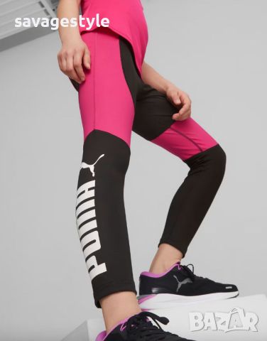 Детски клин PUMA Fav High-Waist Youth Leggings Black/Pink, снимка 3 - Детски клинове - 46202090