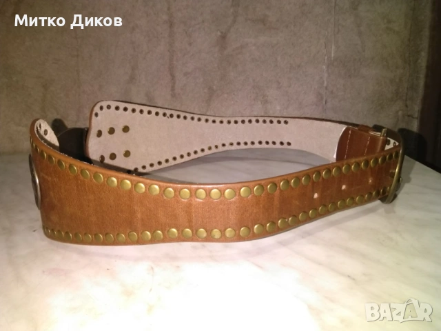Тарикатски колан нов женски естествена кожа 91см и ширина 38мм и 97мм в широката част нов, снимка 3 - Колани - 53054480