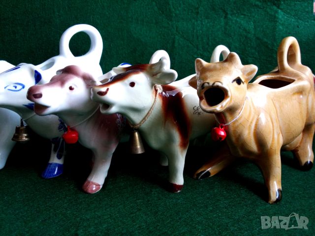 Винтидж крави канички за сметана със звънец, колекционерски декор за селска къща, , снимка 6 - Други ценни предмети - 45285431